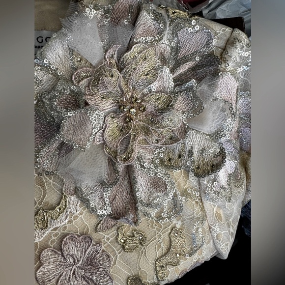 Mac Duggal 11174 FLORAL EMBROIDERED LACE TRUMPET GOWN Blush/pink size 14 - Picture 5 of 10